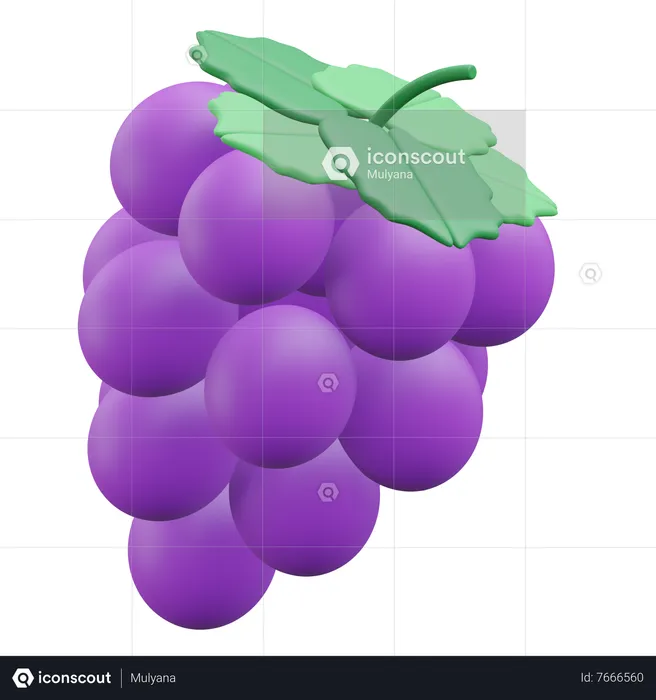 Uvas  3D Icon