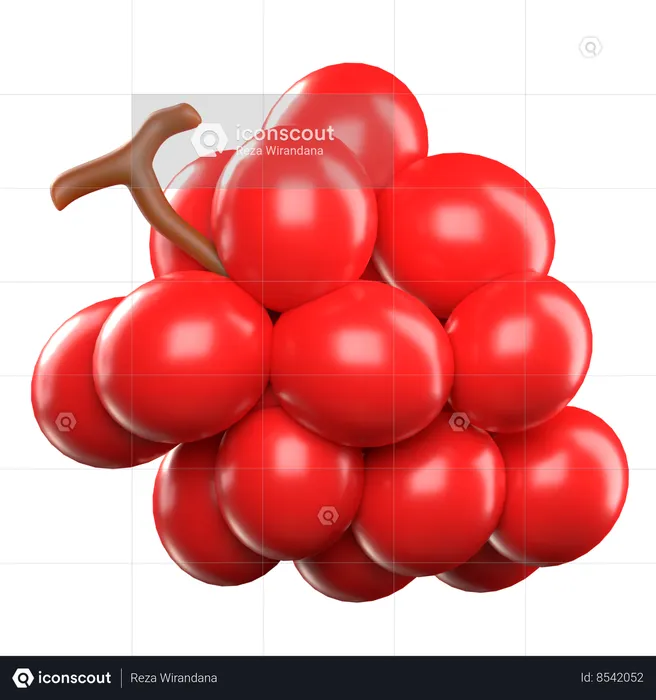 Uvas vermelhas  3D Icon