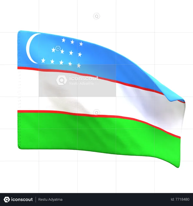 Uzbekistan Flag Flag 3D Icon