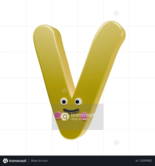 V alfabeto  3D Icon