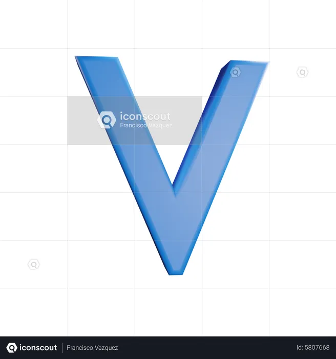 V Letter  3D Icon