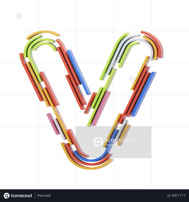 V Letter  3D Icon