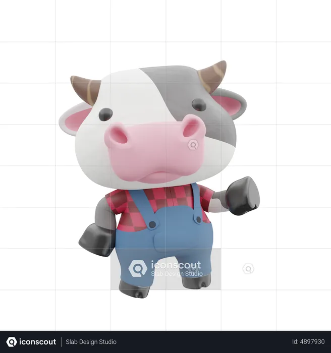 Vaca fofa  3D Illustration