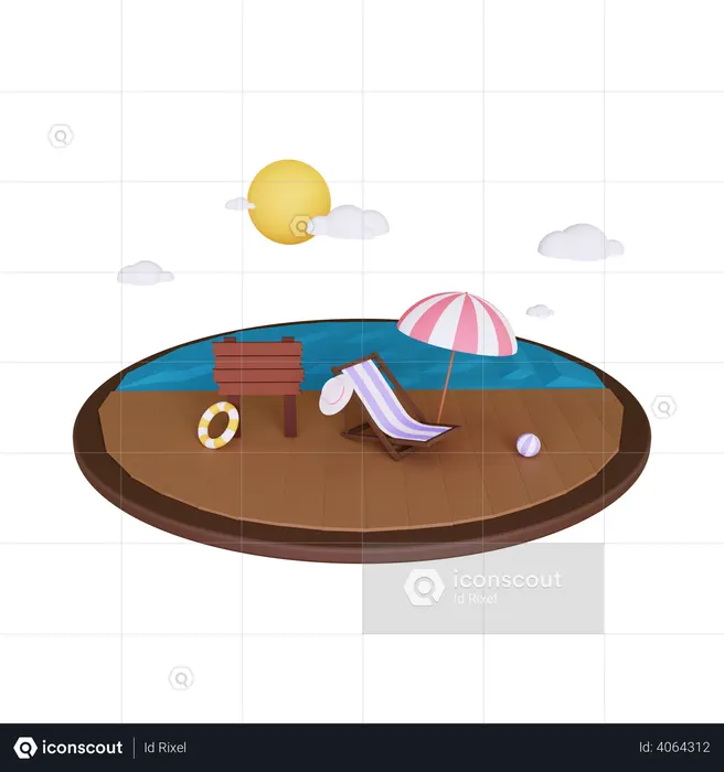 Vacaciones de verano  3D Icon