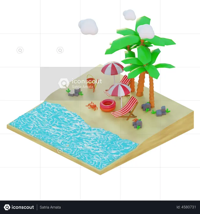 Vacaciones de verano  3D Illustration