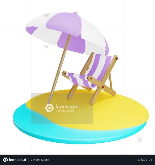 Vacaciones en la playa  3D Icon