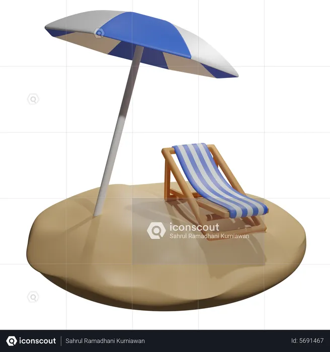 Vacaciones en la playa  3D Icon
