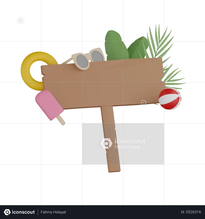 Vacation Sale Board  3D Icon