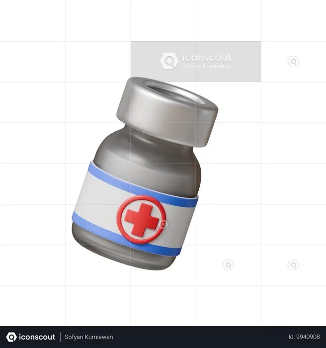 Vaccine Bottle  3D Icon