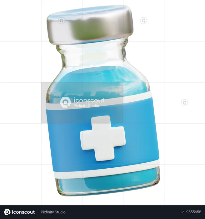 Vaccine Vial  3D Icon