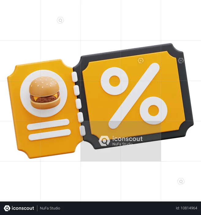 Descuento en vales de comida  3D Icon