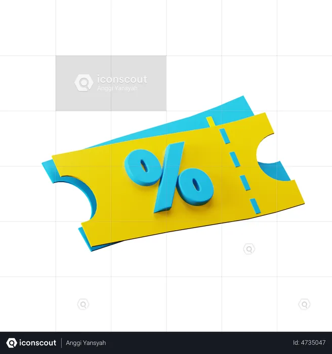 Vale de descuento  3D Illustration