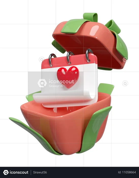 Valentinstag-Überraschung  3D Illustration