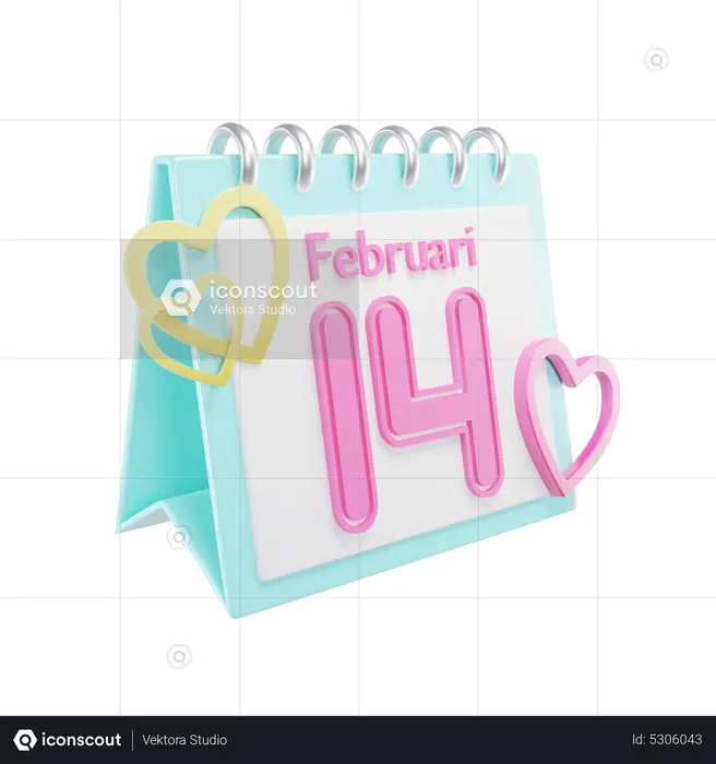 Valentiine Calendar Day  3D Icon