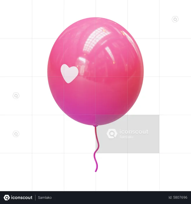 Valentine Balloon  3D Icon