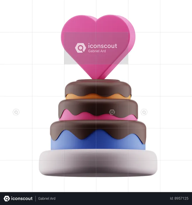 Valentine Cake  3D Icon