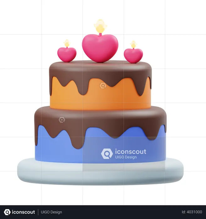 Valentine Cake  3D Illustration