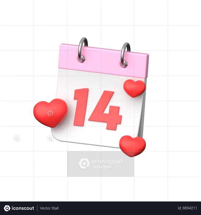 Valentine Calendar  3D Icon