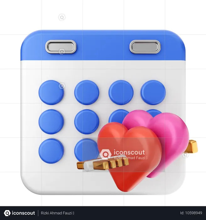 Valentine Calendar  3D Icon