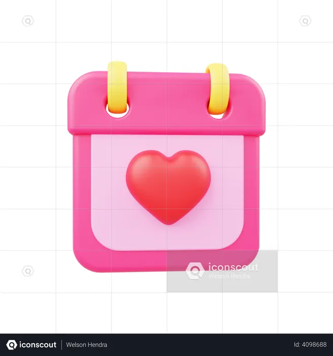 Valentine Calendar  3D Illustration