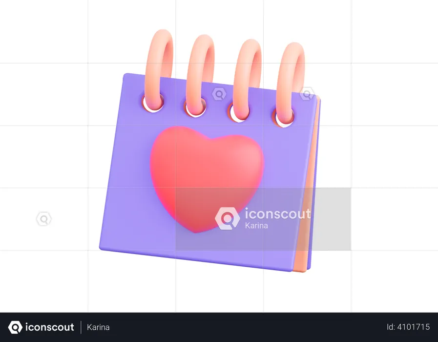 Valentine Calendar  3D Illustration