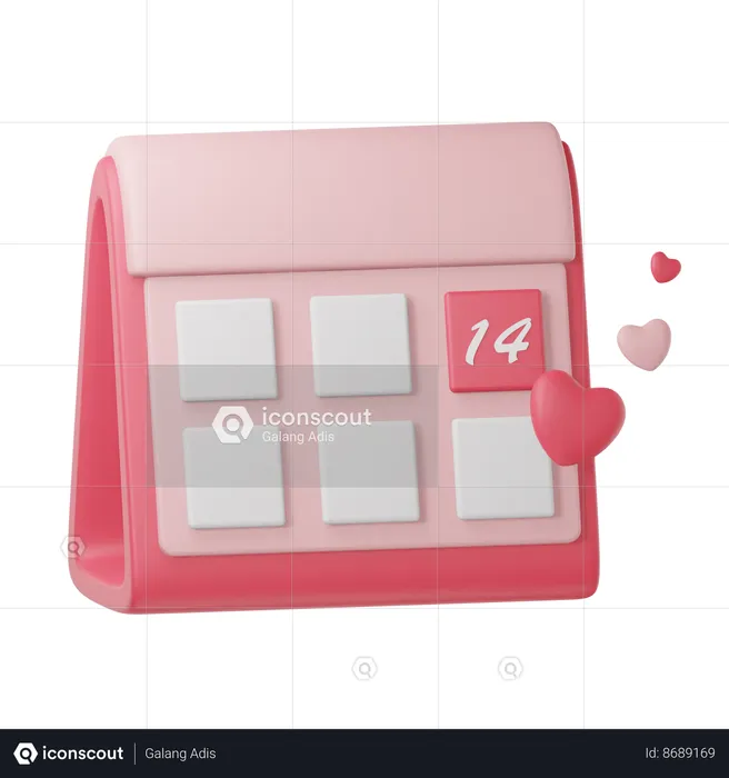 Valentine Calender  3D Icon