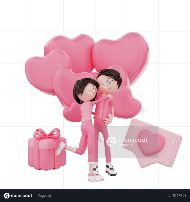 Valentine celebration  3D Illustration