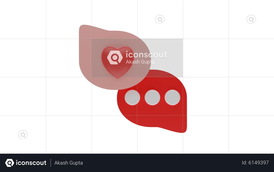 Valentine chat  3D Icon
