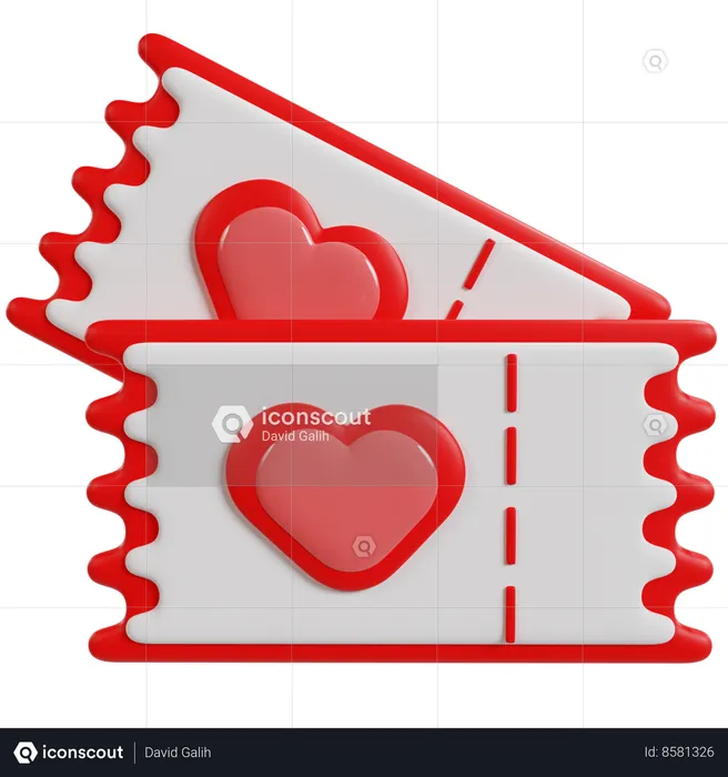 Valentine Cinema Tickets  3D Icon