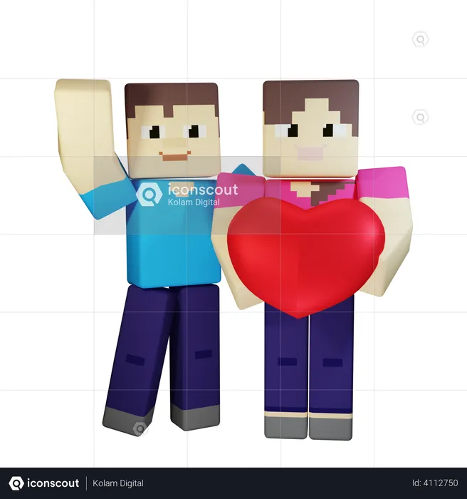 Valentine Couple  3D Illustration