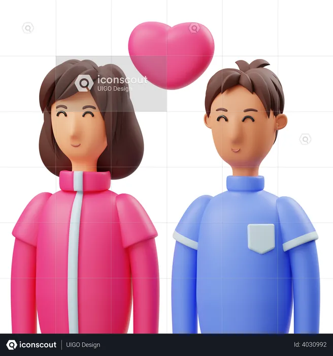 Valentine Couple  3D Illustration