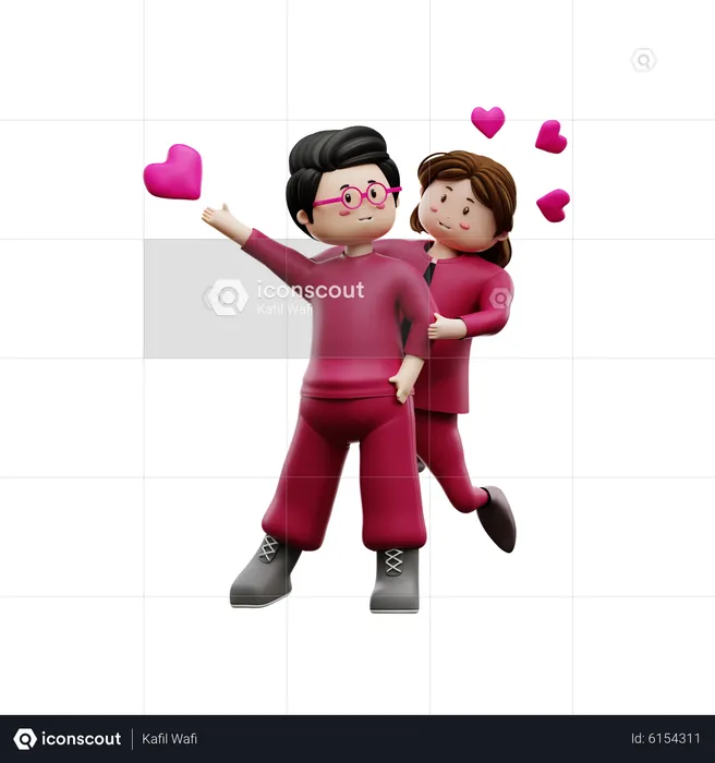 Valentine couple  3D Illustration