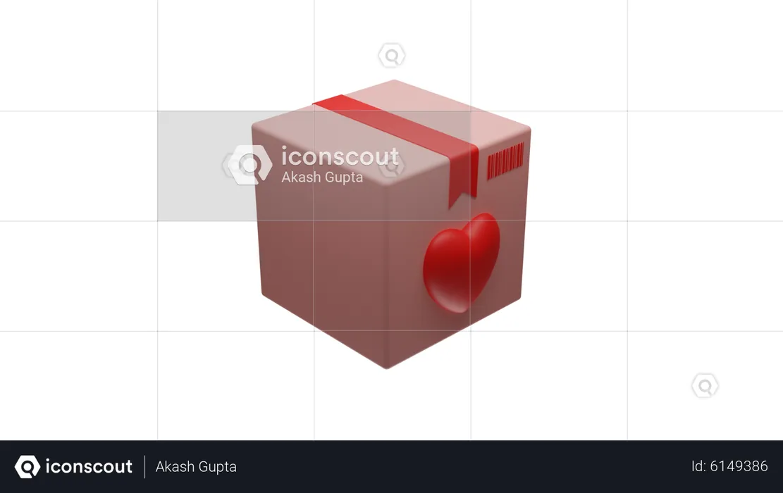 Valentine Delivery Parcel  3D Icon