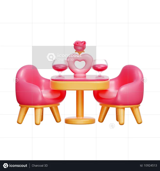 Valentine Dinner  3D Icon