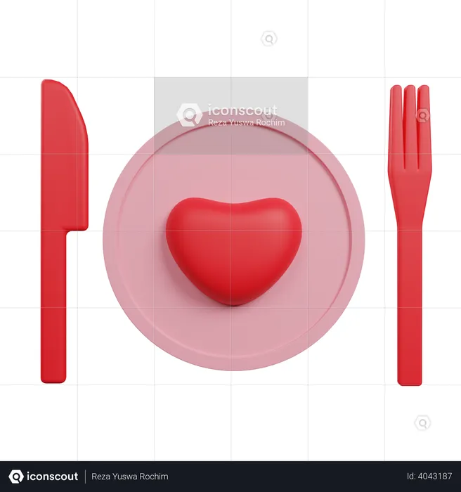Valentine Dinner  3D Illustration