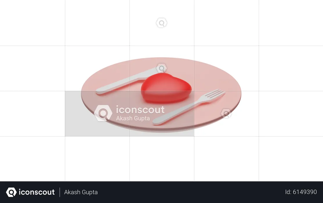 Valentine dinner  3D Icon