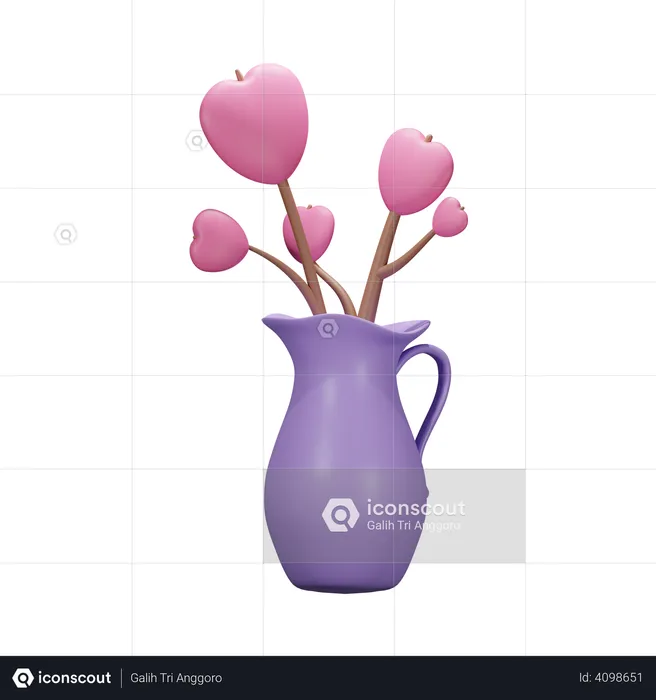 Valentine flower  3D Illustration