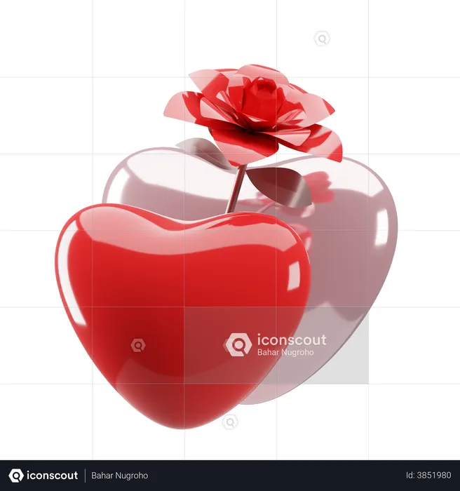 Valentine Flower  3D Illustration