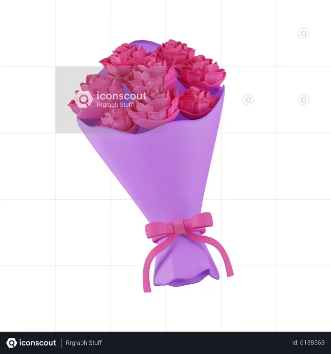 Valentine Flower Bouquet  3D Icon