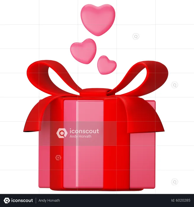 Valentine Gift Box  3D Icon