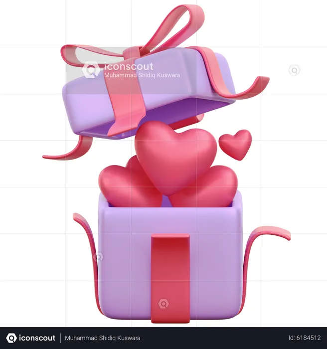 Valentine Gift Box  3D Icon