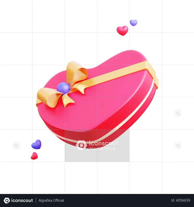 Valentine gift box  3D Illustration