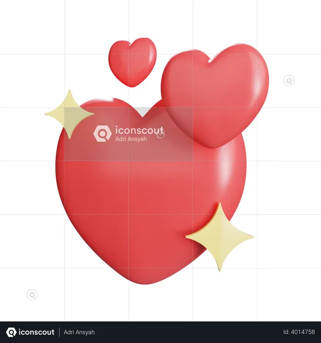 Valentine Hearts  3D Illustration