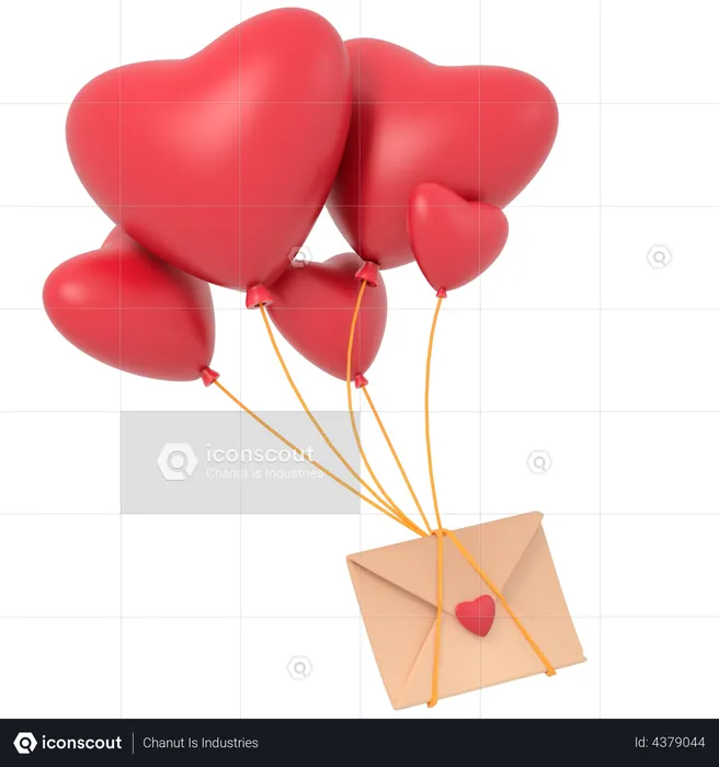 Valentine Love Letter  3D Illustration