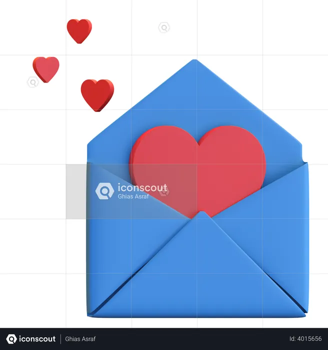 Valentine mail  3D Illustration