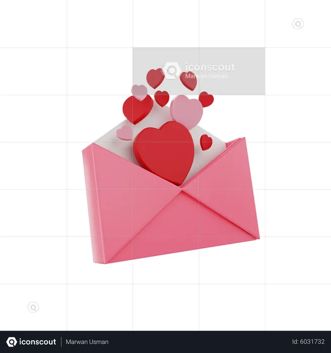 Courrier de la Saint-Valentin  3D Icon