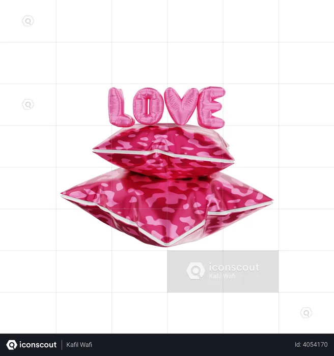 Valentine pillow  3D Illustration
