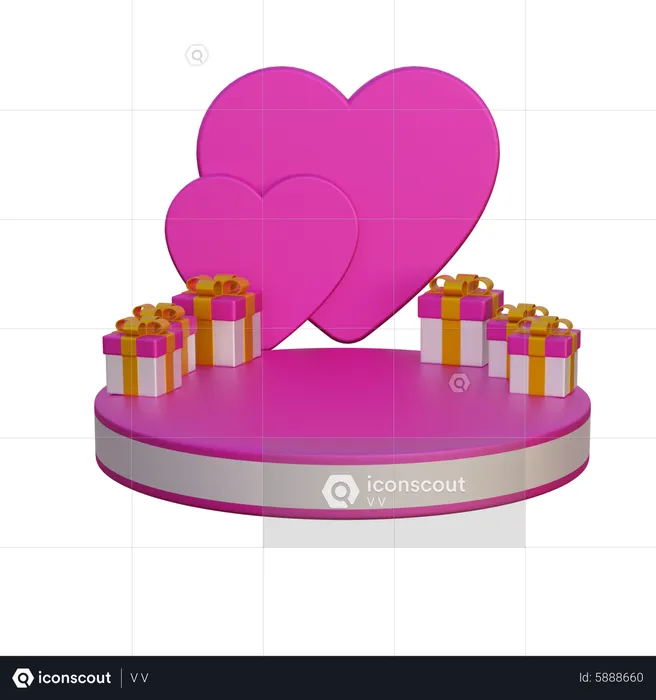 Valentine Podium  3D Icon