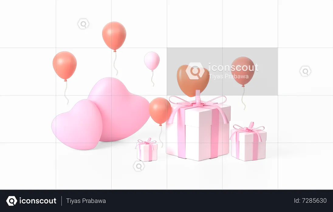 Valentine Podium  3D Illustration