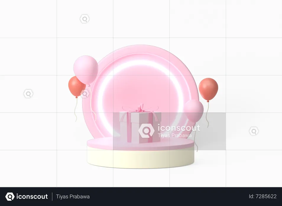 Valentine Podium  3D Illustration